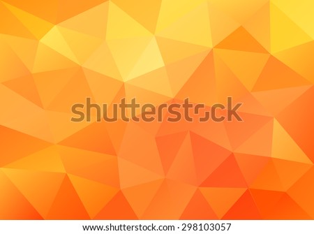 Geometric orange background with triangular polygons. Abstract design. Vector illustration.