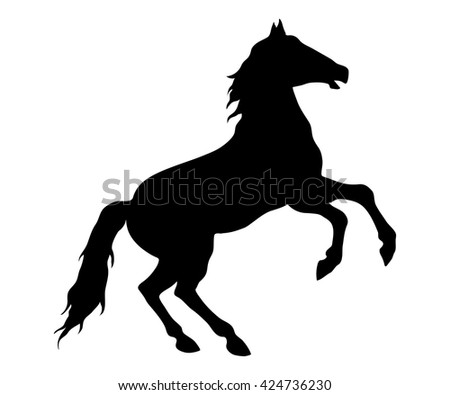 Running Horse Black Silhouette Stock Illustration 339711854 - Shutterstock