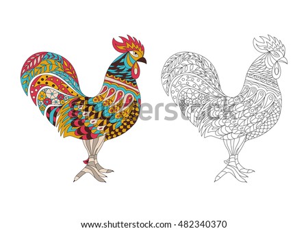  Rooster  Outline Stock Photos Royalty Free  Images 