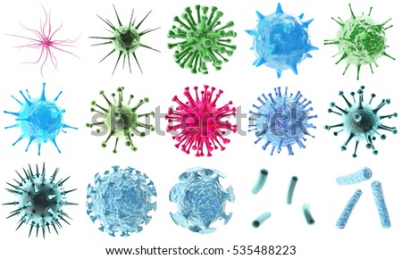 3d Rendering Virus Bacteria Icons Setのイラスト素材 535488223 - Shutterstock