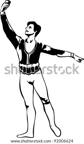 Sketch Male Ballet Dancer Standing Pose Stock Vector 91617386 ...