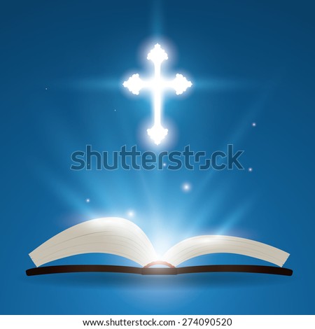 Holy Bible Shining Cross Over Black Stock Photo 68593975 - Shutterstock