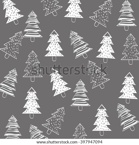 Hand Drawn Christmas Tree Icons Doodles Stock Vector 317886977 ...
