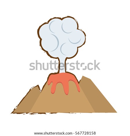 Cartoon Illustration Volcano 2 Versions Stock Vector 82462405