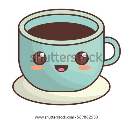 Coffee Cup Kawaii Icon Image Vector Stock Vector 569882533 - Shutterstock