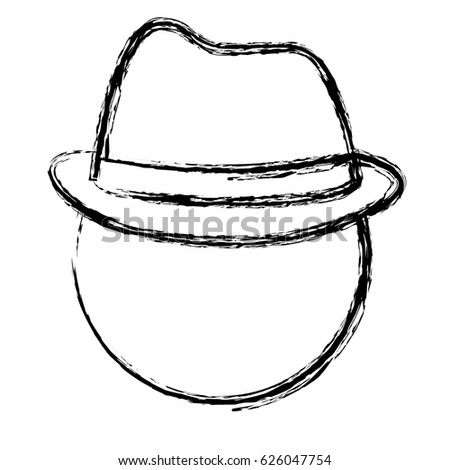 Cartoon Vector Outline Illustration Top Hat Stock Vector 49458028