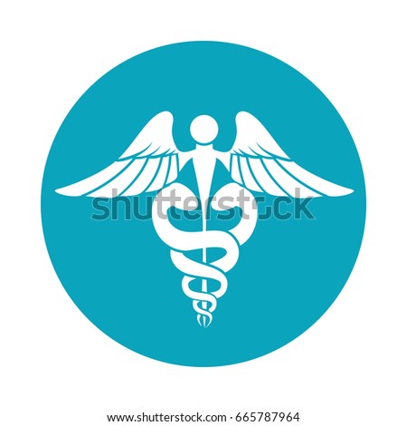 isolated caduceus emblem