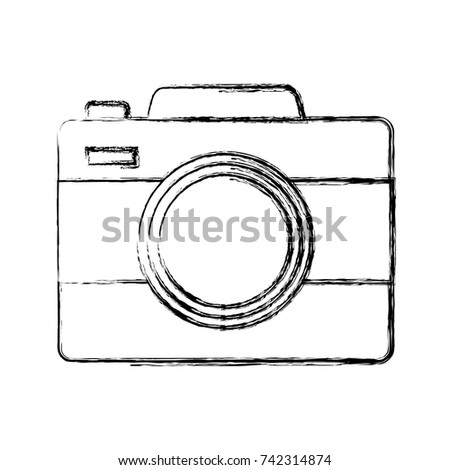 Scribble Hand Drawn Camera Icon Vector Stock Vector 117037138