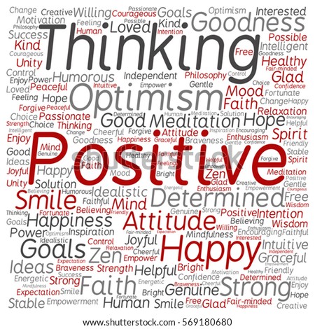 Vector Concept Conceptual Positive Thinking Happy Stock Vector ...