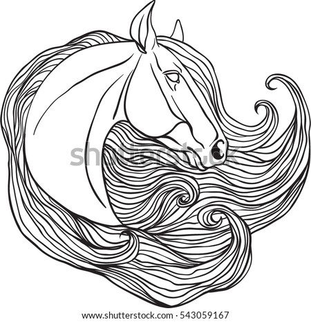 Download Horse Head Coloring Page Stock Images, Royalty-Free Images ...