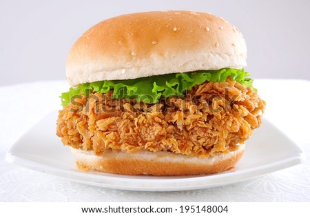 Crispy Chicken Burger - stock photo