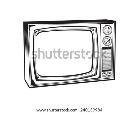 Vintage Clip Art Television Vector Eps10 Stock Vector 94462414 ...