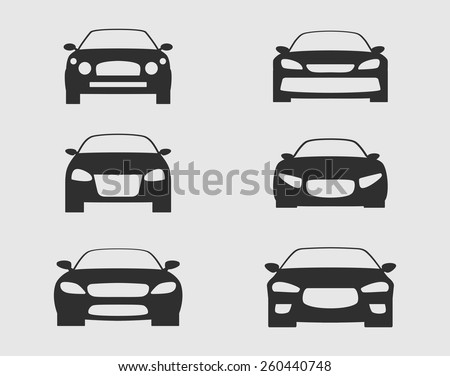 Vector Set Different Car Symbols Front Stock Vector 153071909 ...