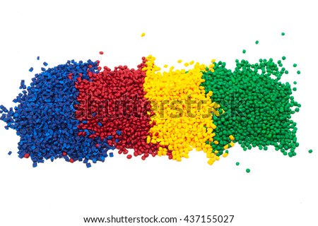 tinted plastic granulate for injection moulding process