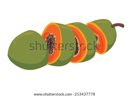 Sliced Papaya