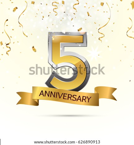 5 Years Anniversary Celebration Abstract Background Stock Vector ...