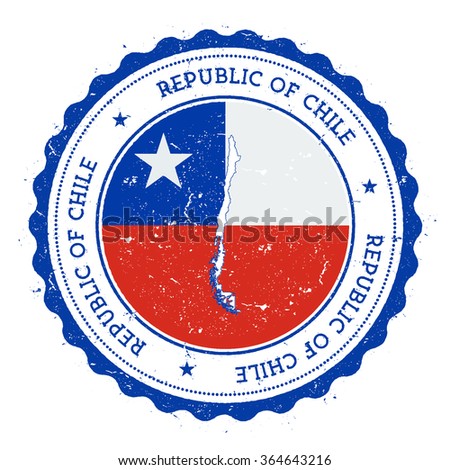 vector ink circle Stamp Map Vintage Stock Flag Vector Chile Rubber 364643216