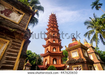 Pagoda of Tran Quoc temple in Hanoi, Vietnam