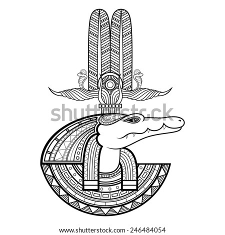 God Ancient Egypt Sobek Stock Vector 241122340 - Shutterstock