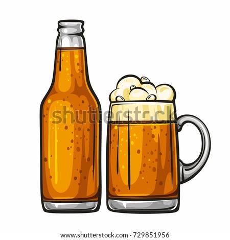 Vector Colorful Illustration Beer Mug Glass Stock Vector ...