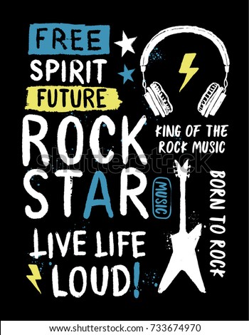 Rock Festival Poster Rock Roll Sign Stock Vector 608613698 - Shutterstock