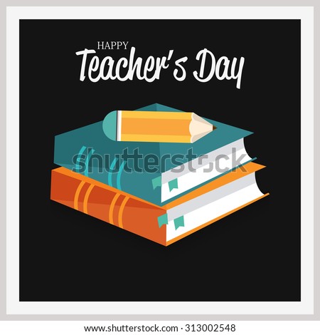 Vector illustration of a stylish text for Happy Teacher's Day.