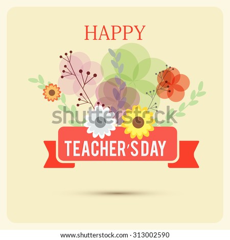 Vector illustration of a stylish text for Happy Teacher's Day.