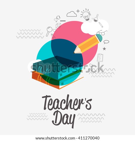 Vector illustration of a stylish text for Happy Teacher's Day.