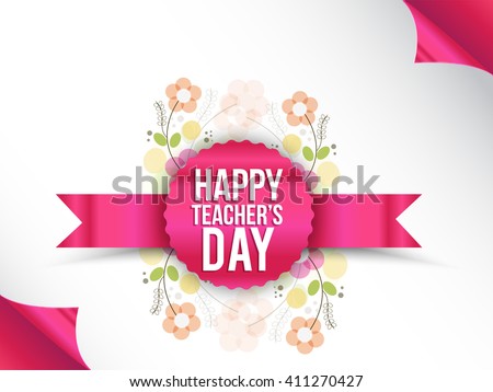 Vector illustration of a stylish text for Happy Teacher's Day.