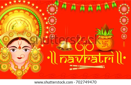 Illustration Goddess Durga Subho Bijoya Happy Stock Vector 669521035 ...