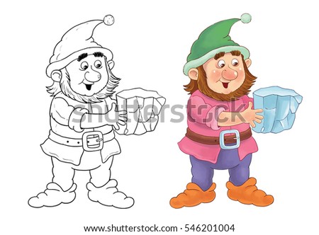The Snow White And Seven Dwarfs Fairy Tale Coloring Page Book Smlf