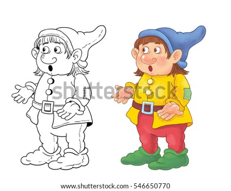 The Snow White And Seven Dwarfs Fairy Tale Coloring Page Book