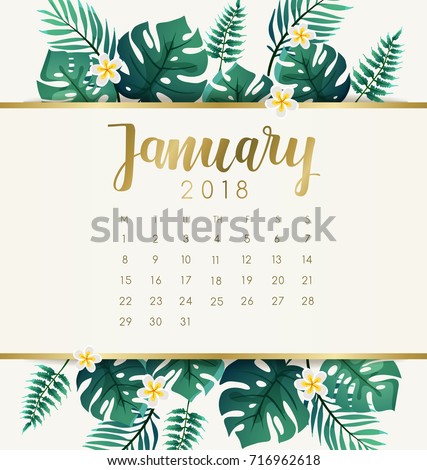 free january 2018 calendar template