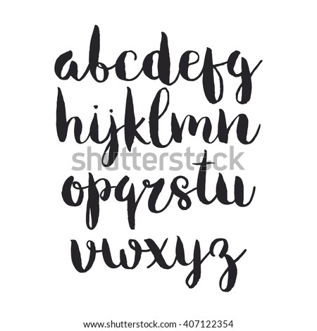 Typography Poster Lowercase English Script Alphabet Stock Vector ...