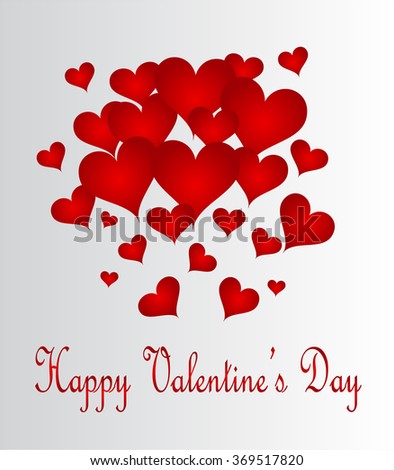 Valentines background vector with heart icons red