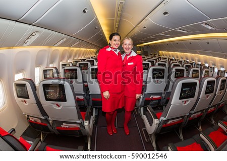 Boryspil Ukraine DECEMBER 07 2016 Stewardesses Stock Photo (Royalty Free) 590012546 - Shutterstock