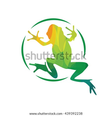 green symbol of frog the illustration. frog The frog logotype. symbol Frog of vector