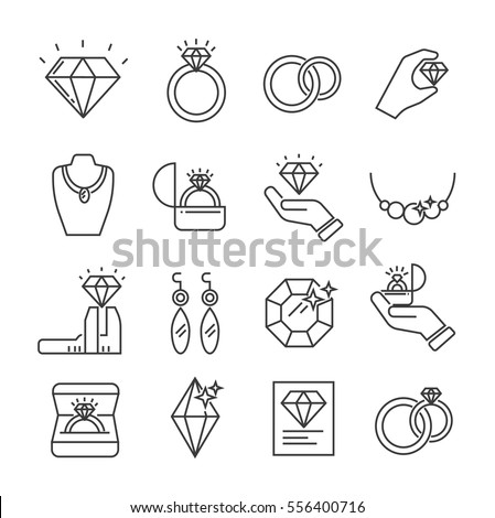 Download Set Jewelry Related Vector Line Icons Stock Vector 556400716 - Shutterstock