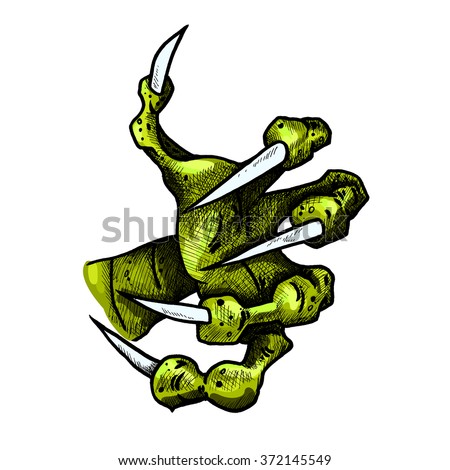 Dragon Monster Paw Claws Wild Tattoo Stock Vector ...