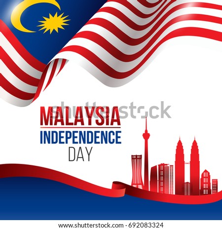 stock vector vector illustration of malaysia independence day and malaysia flag 692083324