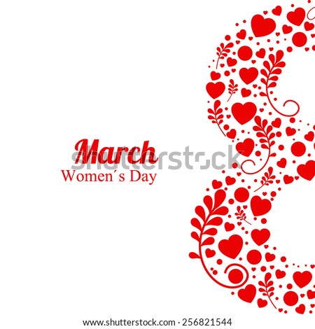beautiful vector illustration on a theme 8 March, International Women's Day, spring, flowers