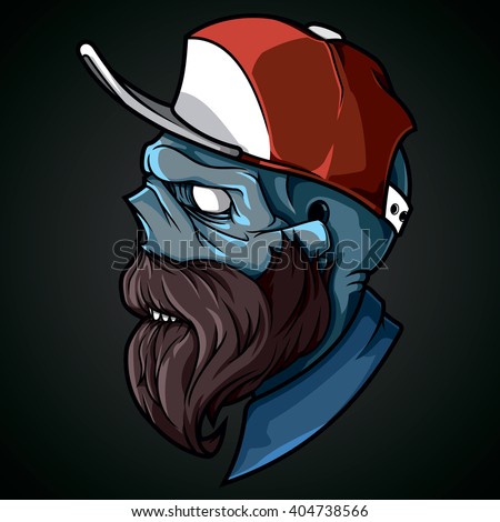 vector illustration hipster zombies in a cap with a beard and mustache zombie vector - Zombie Pictures To Print vector illustration hipster zombies in a cap with a beard and mustache zombie vector - Zombie Pictures To Print