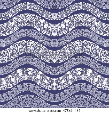 Vector Abstract Seamless Zigzag  Pattern Stylized Stock 