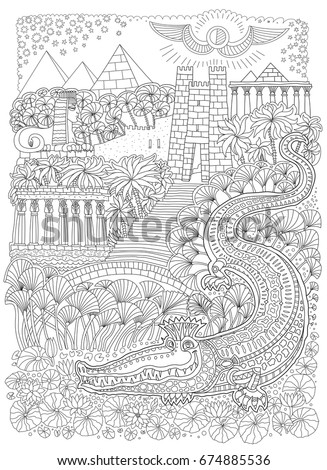 Egyptian Landscape Coloring Sheet 10