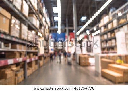 Blurred Image Large Warehouse Row Aisles Stock Photo 512597404 ...