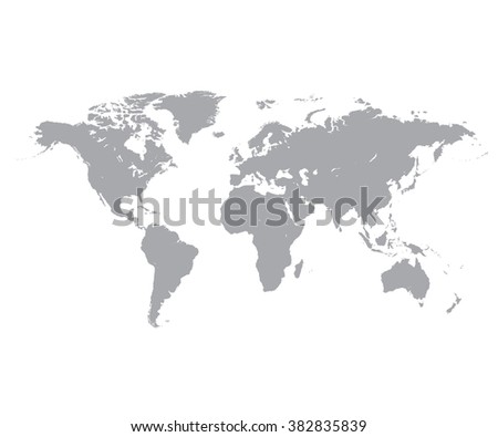 Grey Political World Map White Background 스톡 벡터 382835839 ...