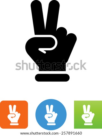 Hand making peace sign symbol for download. Vector icons for video ...