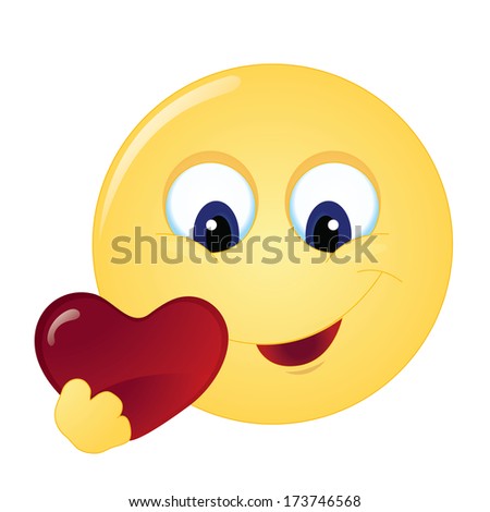 Emoticon Giving Heart Stock Vector 68762233 - Shutterstock