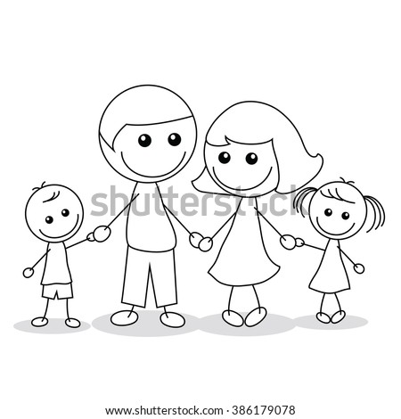 Happy Family Fathermother Son Holding Hand Stock Vector 96390530 ...