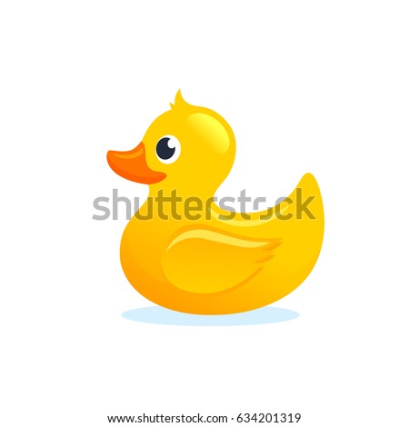 Yellow Rubber Duck Vector Illustration Cartoon Stock Vector 634201319